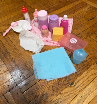 Baby doll accessories food bottles