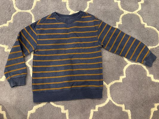 Cat n Jack 10 Blue w brown stripes sweatshirt 5T/5
