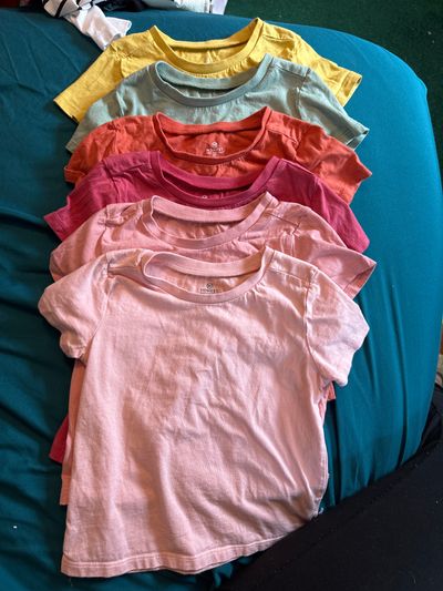 Honest baby clothing 6 solid color tees 3T