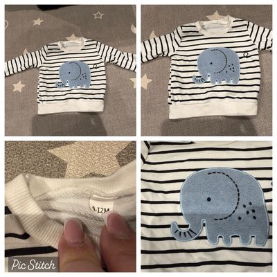 Outfit Long sleeve elephant sweater with pants 9-12 Months