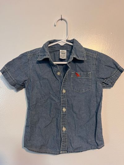Carters Denim Button Down Collared Shirt 18 Months