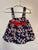 Unknown Navy Dress w White Flower Pattern & Red Bows 12 Months
