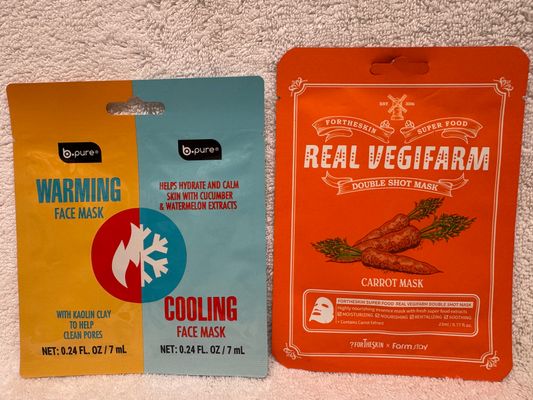 3 New Face Masks. Warming & Cooling and Carrot Mas 3 New Face Masks. Warming & Cooling and Carrot Mask