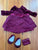 American Girl Bitty Baby Dressy Outfit, shoes, handbag
