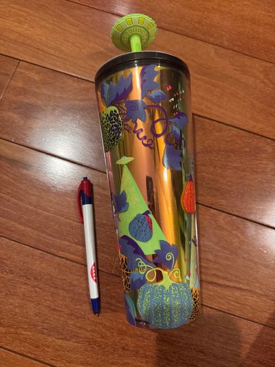 Brand new Starbucks, UFO glow in the dark Cup with straw topper retail 30