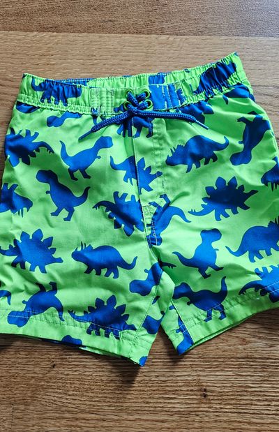 Little Me Like new swim trunks w/ dinosaur print size run big up to 3T 12-18 Months