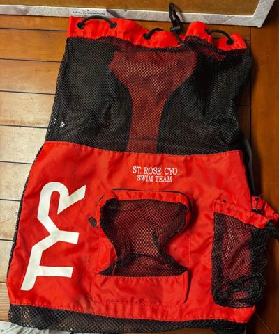 Large St. Rose CYO Swim Team Mesh Backpack Large St. Rose CYO Swim Team Mesh Backpack Perfect for wet clothe