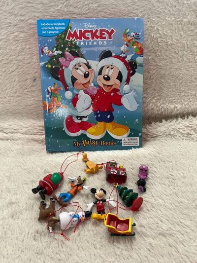 Disney Amazing hard cover storybook with ornaments and figurines