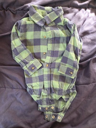 Carters Long sleeved button down onesie matches # 102 if you have twins 9 Months