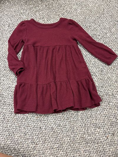 Old navy Burgundy waffle long sleeve dress 4T