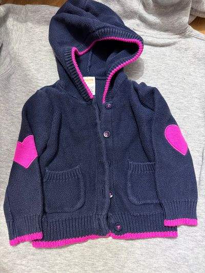 Gymboree Navy and Pink Heart Sweater  12-18 Months