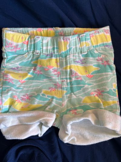 Circo Aqua and yellow beach theme shorts 18 Months