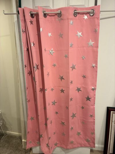 Star Pink Blackout curtain 2 panels 52x63