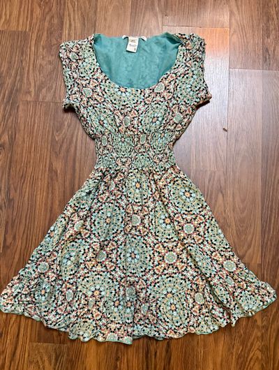 American rag Blue mult color dress Junior S - 2