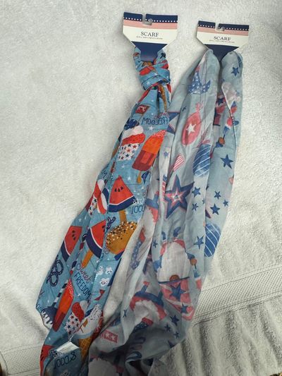 2 Brand New 4th of July Scarfs 2 Brand New 4th of July Scarfs