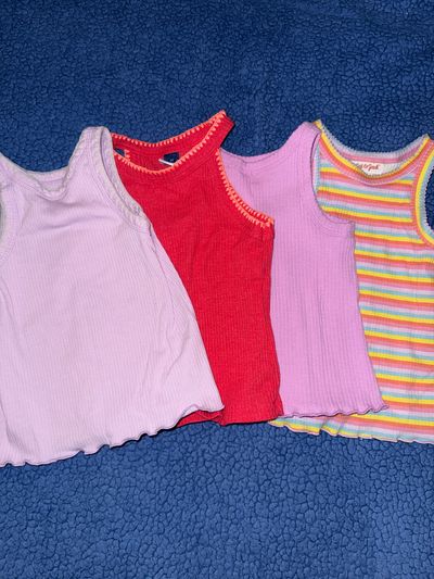 Old Navy & Cat & Jack Lot of 4 tank tops - stripe and solids 3T