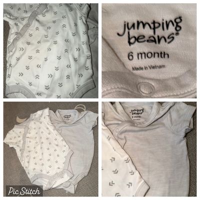 Jumping beans Set of 2 short sleeve onesies 6 Months
