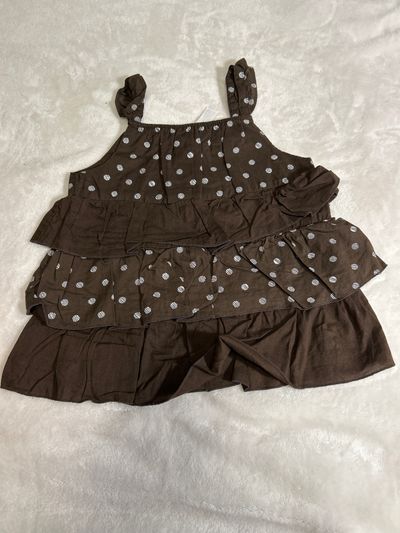 Cherokee Brown w polka dot ruffle tank 3T