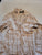 New & Company White, tan and gold long sleeve dress shirt Women's - L