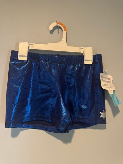 Snowflake Designs Retail $24 NEW Blue sparkly shorts Adult Med. waist 25-27 inchs 14-16
