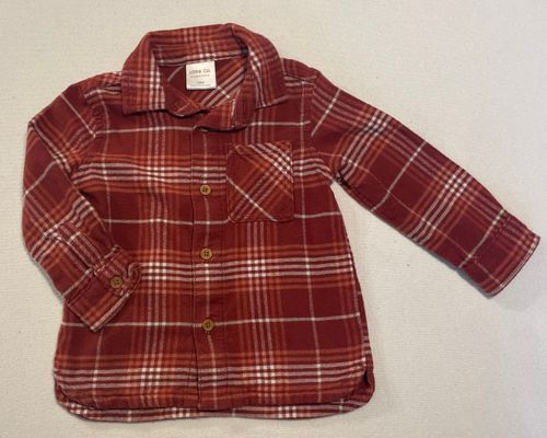 Little Co. by Lauren Conrad 18M, red/white plaid flannel button down 18 Months