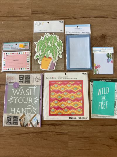 Celebrate It/ArtMinds/Recollections from Michaels Lot of stencils, crafts, place cards, cello bags, address labels