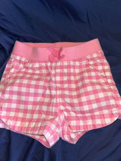 Cherokee Pink and white checkered shorts 12 Months