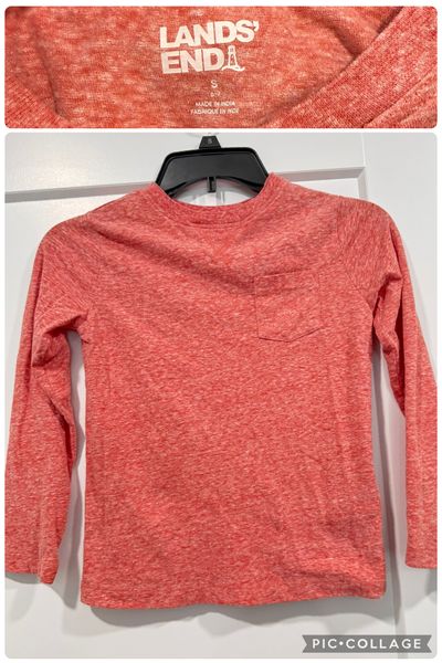 Lands End Long sleeved lightweight coral tee, barely worn, size S, 6-7 6T/6