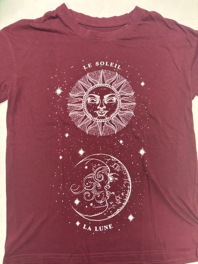 The sun and the moon tee Burgundy la lune la sole tee Junior S - 2