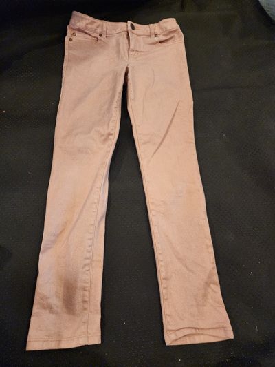 Lands' End Pink denim wash and a stretch fit weisr 12 inch inseam 24 inch 7-8