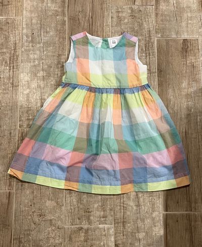 Gap rainbow gingham dress  4T