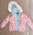 Snozu Pink winter coat with snowflakes and light blue inside 3T