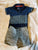 carters collared striped polo size 12 m and grey shorts size 9 m 6-9 Months