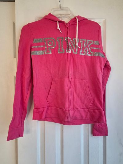 Pink Victoria Secret Hooded Zipper Sweatshirt  Women's - XS