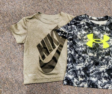 Nike and Under Armour 2 quick dry tshirts 12-24 Months