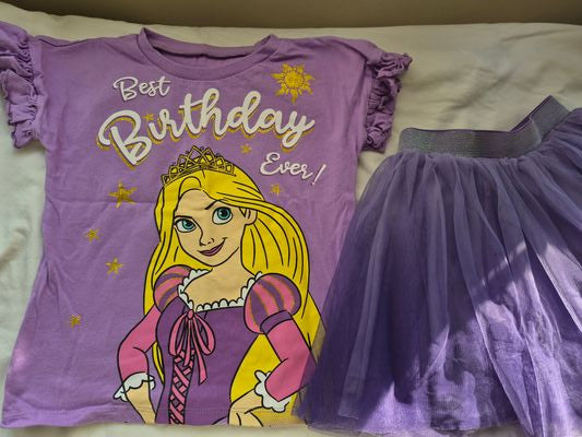 Disney princess shirt/ LOL Vintage skirt Birthday Shirt 5T Skirt  4T fits big4/small 5t kid 4T