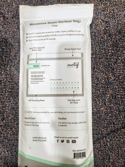 Motif 6 multi-use microwave steam bags NEW