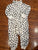 Carters 9mo fleece zip up onesie white with black hearts 9 Months