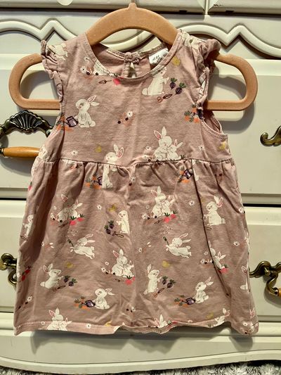 H and M bunny dress size 9m Light people with bunny design. Like new. SFPF home 9 Months