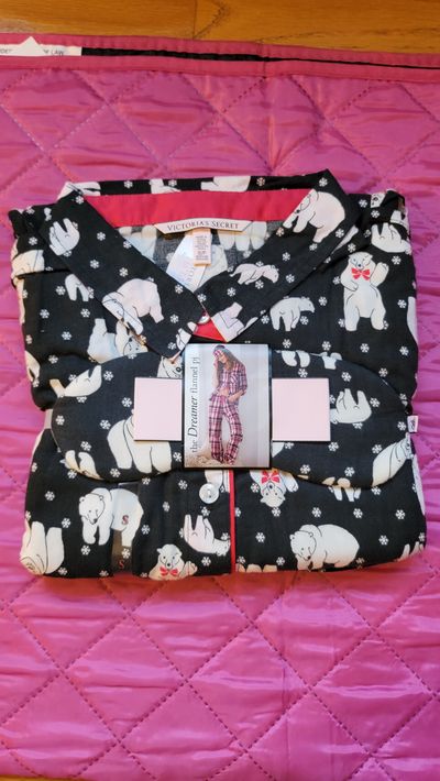 Victoria secret NWT 2pcs set flannel PJ button down shirt Women's - S