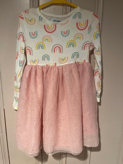 Old Navy Rain bow long sleeve dress 5T
