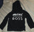 Size is 100 which is about a 3T or 4T Boys sweatsh  3T