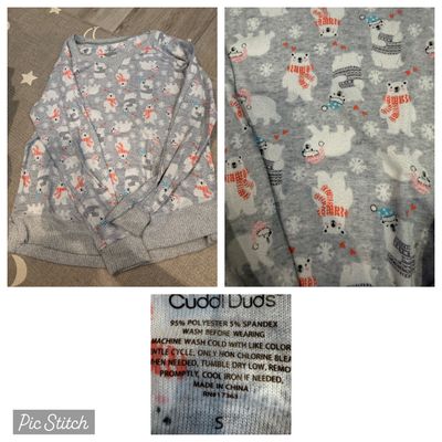 Cuddl duds Super soft pj top with polar bears Junior S - 1