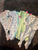 Lot of size 0-3m pajamas All footed and long sleeve, moon, flower, stripe 0-3 Months