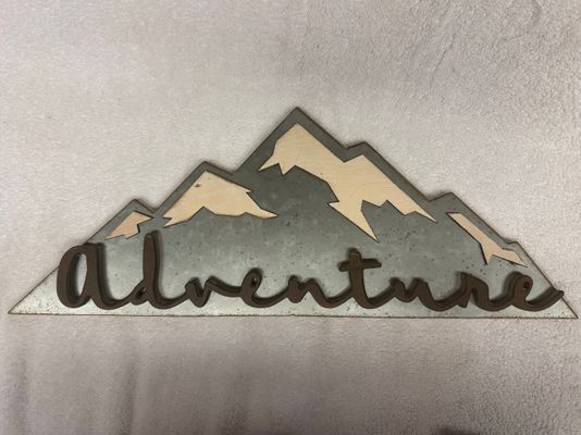 Adventure wall hanging. 20inX8in. Adventure wall hanging. 20inX8in. Hooks on back