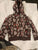 Gymboree girls brown fleece zip-up hoodie featuring a heart and floral pat 5T/5