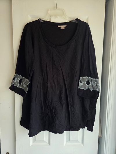 Woman within 3/4 sleeve shirt Size large 18/20 black Women's - L