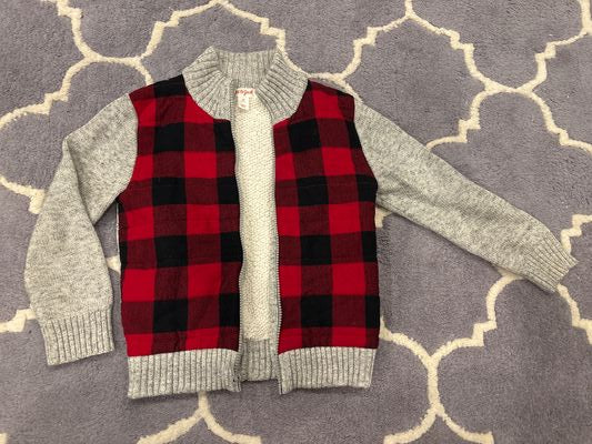 Cat n Jack 10 Mock neck zip up sweater fleece lined 5T/5