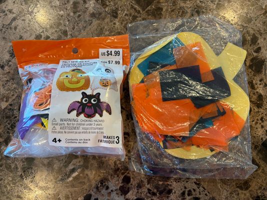 Creatology Brand New Halloween felt sewing kit and pumpkin craft