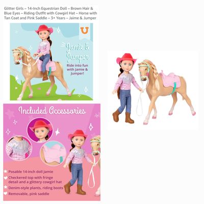 NEW GLITTER GIRLS JAMIE DOLL & JUMPER HORSE
